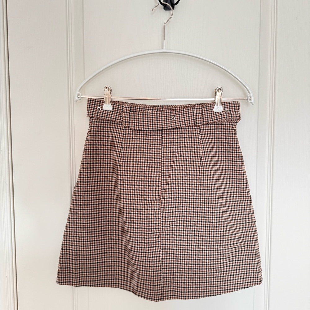 Pixie Market - Check pattern Mini Skirt - Picture 2 of 4
